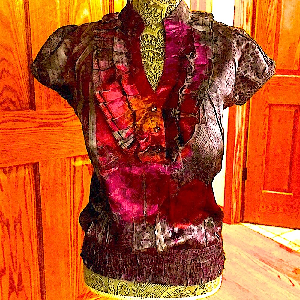 Vintage  ENC Silk Wine  Blouse❣️Please check out all colors in photos